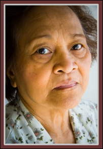 Worried Senior Woman:  Protect seniors physically, emotionally, financially California.